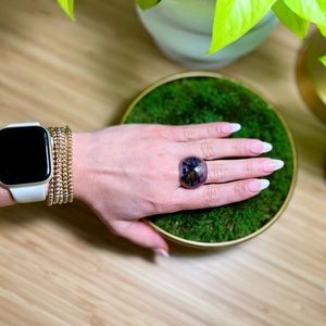 Beautiful Murano new glass 7 ring blue and green colors